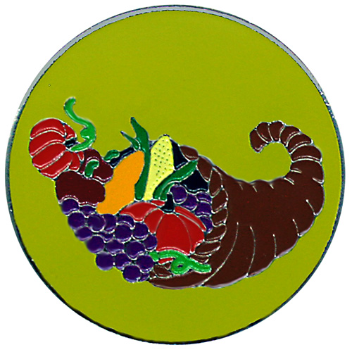 Cornucopia golf ball marker