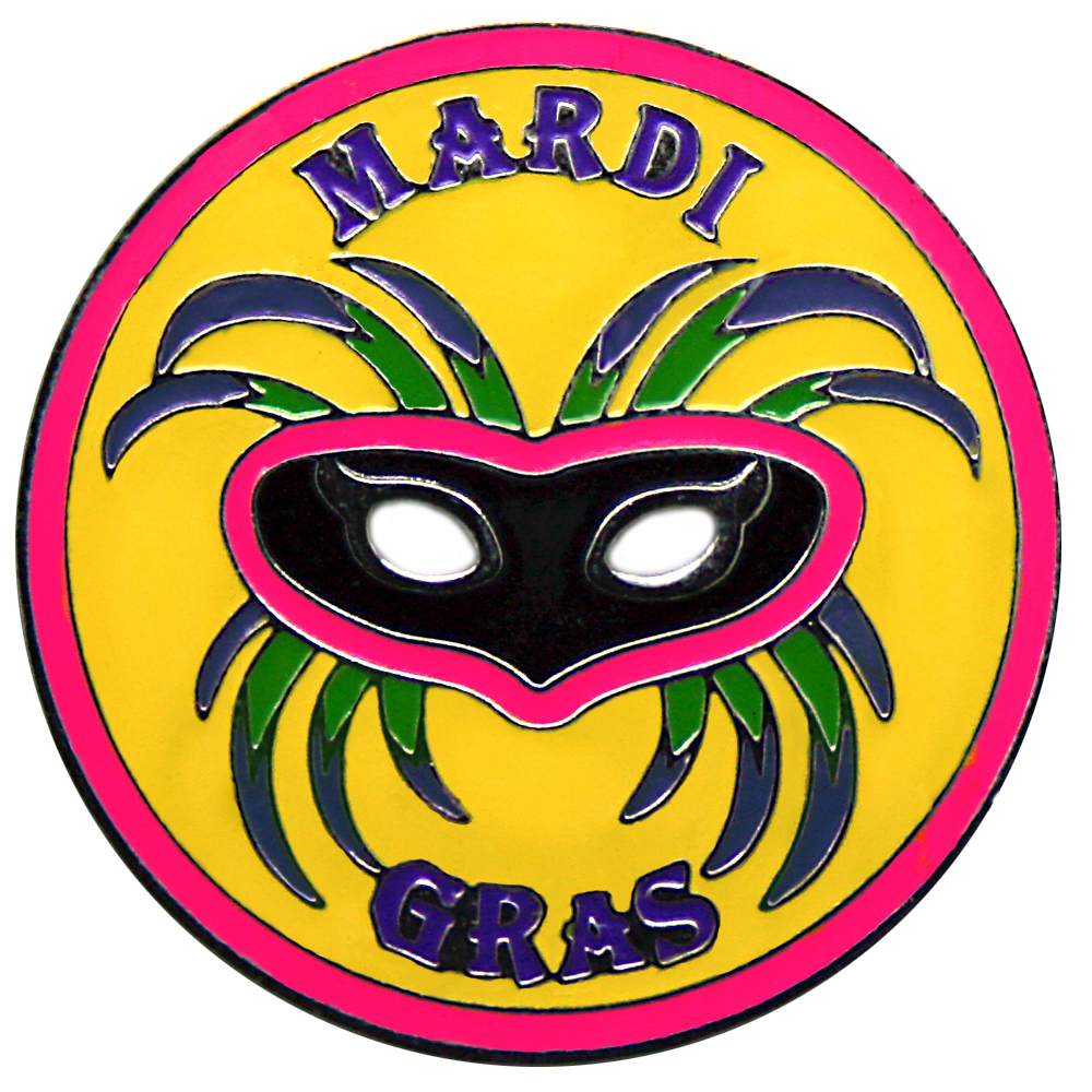 Mardi Gras Gold golf ball marker