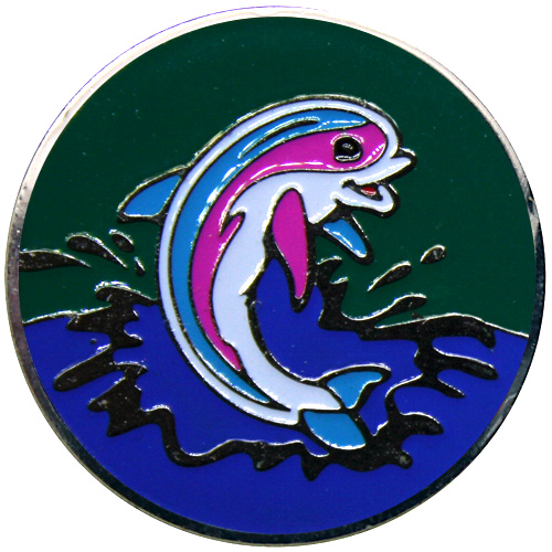 Dolphin Blue Wave Golf Ball Marker