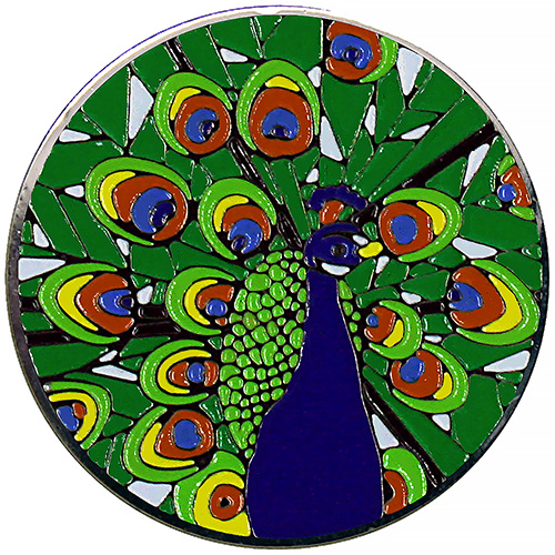 Peacock golf ball marker