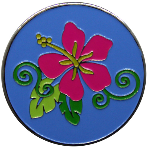 Blue Hibiscus Ball Marker