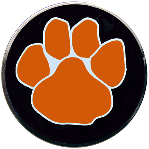 Orange/Black Paw Golf Ball Marker