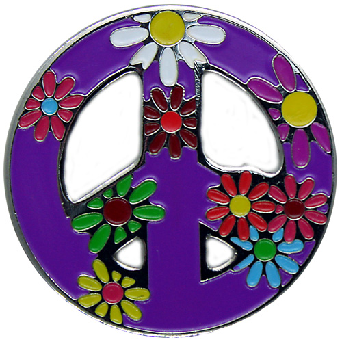 Peace Love Golf Dark Purple ball marker