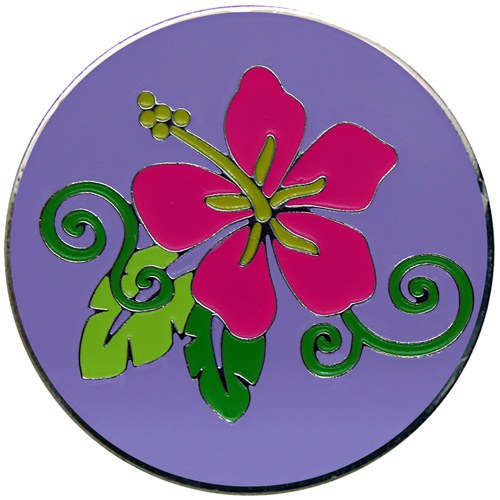 Lavender Hibiscus ball marker