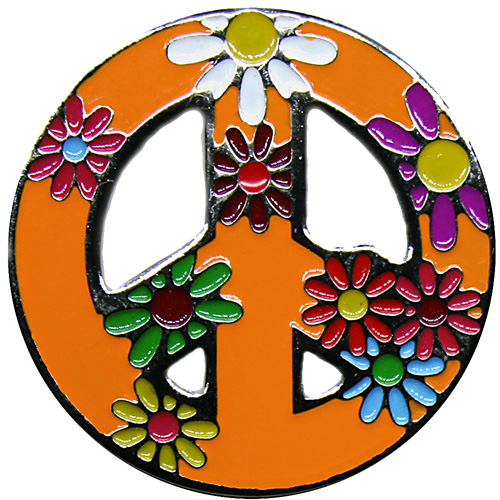 Peace Love Golf Orange Ball Marker