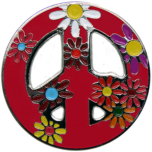 Peace Love Golf Crimson ball marker