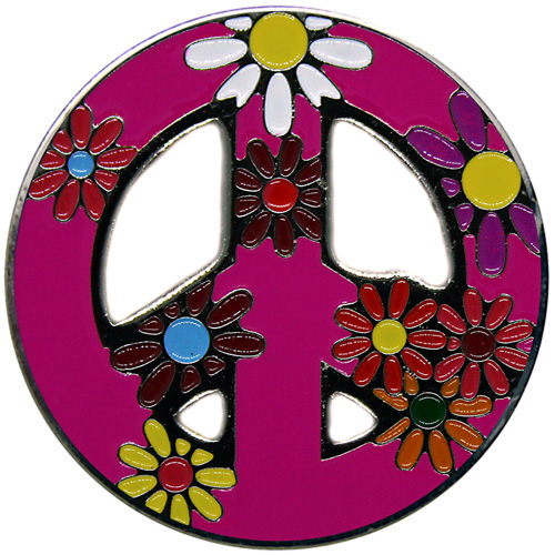 Peace Love Golf Dark Pink ball marker