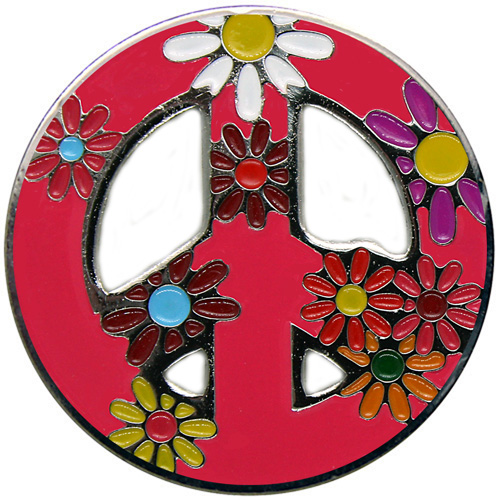 Pink Peace Love Golf ball marker