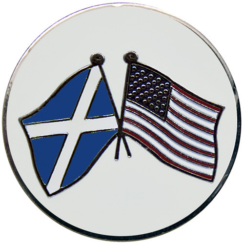 Scotland-USA Flags golf ball marker