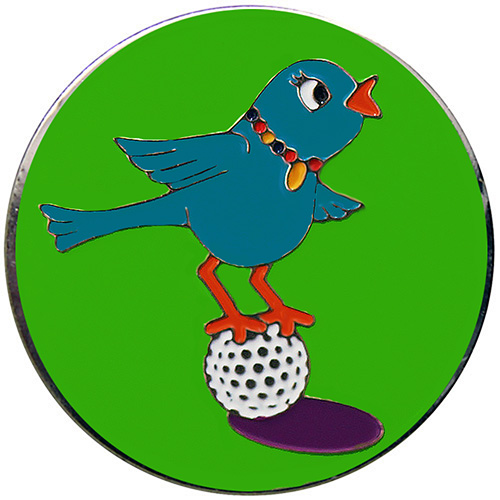 Blue Birdie Achievement golf ball marker