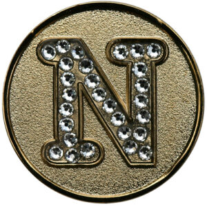 Swarovski Initial N ball marker