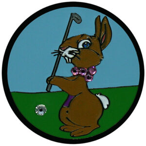 Swarovski Brown Bunny Easter golf ball marker