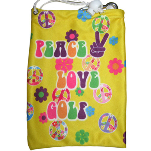 Peace Love Golf Microfiber Tee Bag with Tees